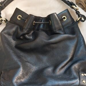 Badgley Mischka Black Leather Handbag (Preowned)